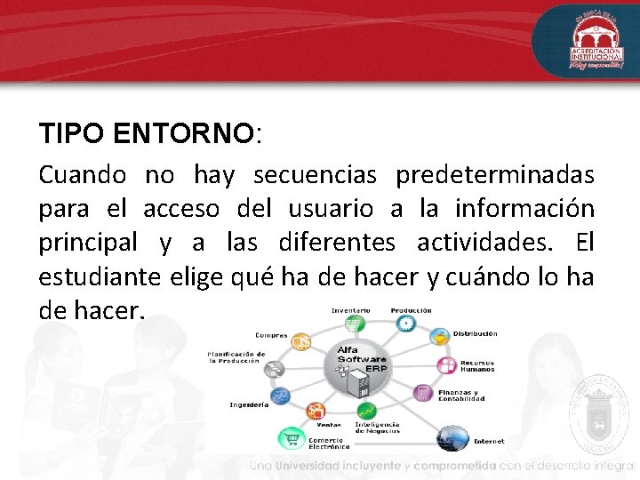 TIPO ENTORNO: Cuando no hay secuencias predeterminadas para el acceso del usuario a la TIPO ENTORNO: Cuando no hay secuencias predeterminadas para el acceso del usuario a la