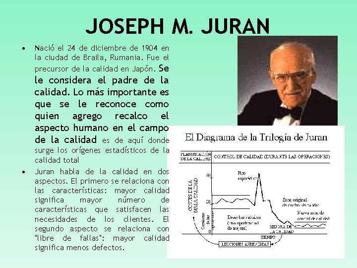 JOSEPH M. JURAN • Nació el 24 de diciembre de 1904 en la ciudad JOSEPH M. JURAN • Nació el 24 de diciembre de 1904 en la ciudad