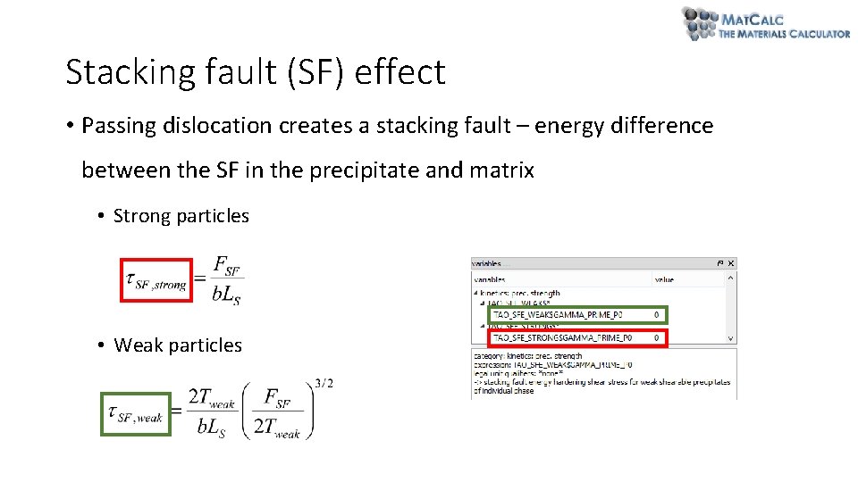 Stacking fault (SF) effect • Passing dislocation creates a stacking fault – energy difference Stacking fault (SF) effect • Passing dislocation creates a stacking fault – energy difference