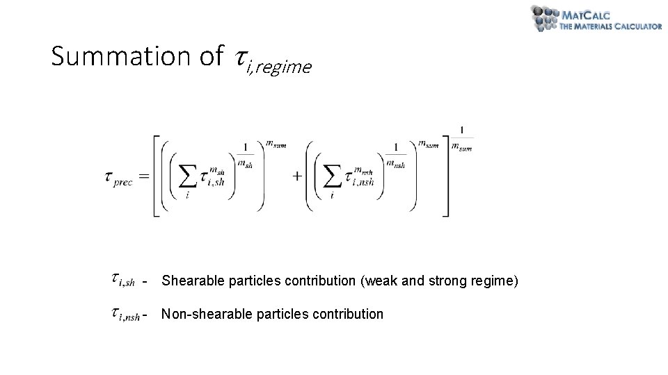Summation of i, regime - Shearable particles contribution (weak and strong regime) - Non-shearable Summation of i, regime - Shearable particles contribution (weak and strong regime) - Non-shearable
