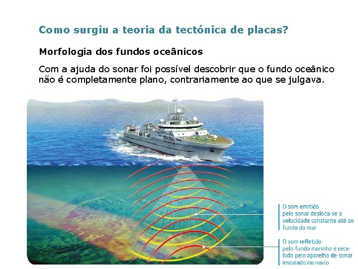 Como surgiu a teoria da tectónica de placas? Morfologia dos fundos oceânicos Com a