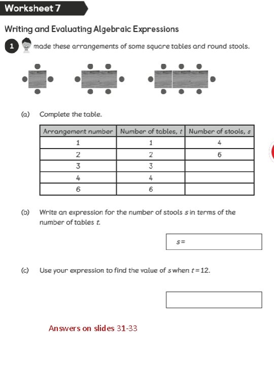 Answers on slides 31 -33 