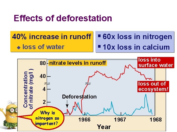 Effects of deforestation 40% increase in runoff u loss of water § 60 x