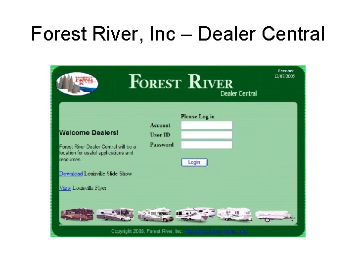 Forest River, Inc – Dealer Central 