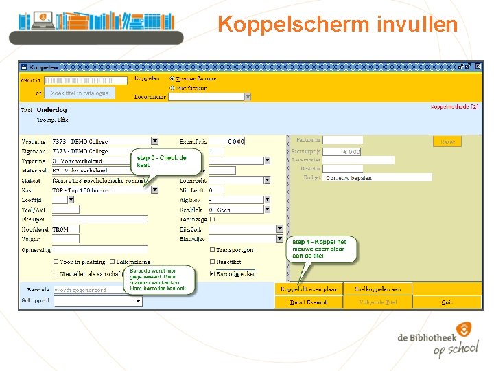 Koppelscherm invullen 