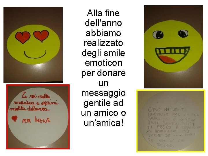 Alla fine dell’anno abbiamo realizzato degli smile emoticon per donare un messaggio gentile ad