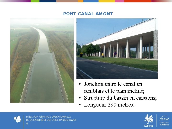 PONT CANAL AMONT • Jonction entre le canal en remblais et le plan incliné;