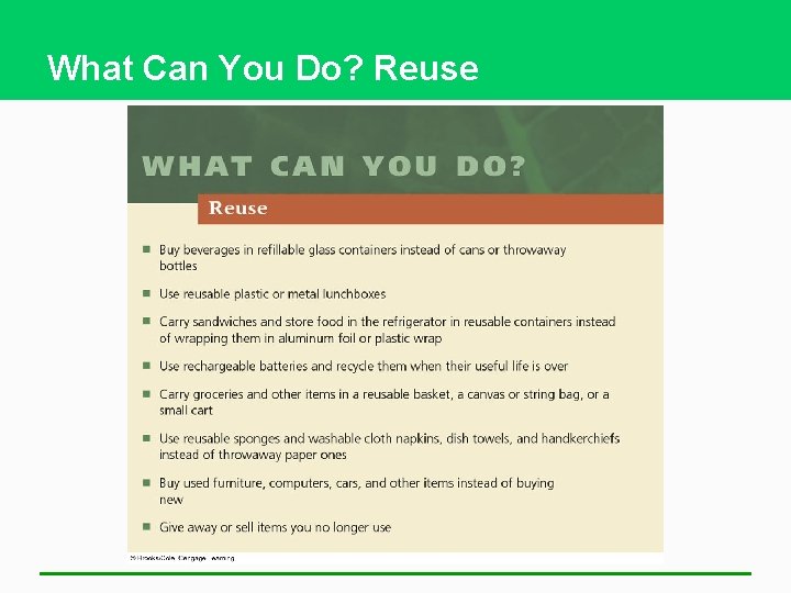 What Can You Do? Reuse 