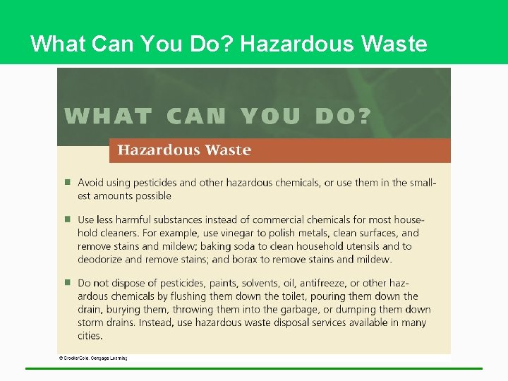 What Can You Do? Hazardous Waste 