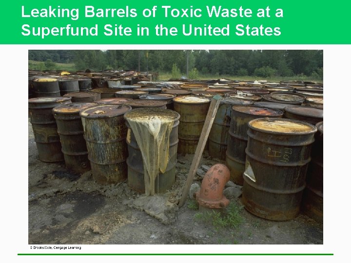 Leaking Barrels of Toxic Waste at a Superfund Site in the United States 