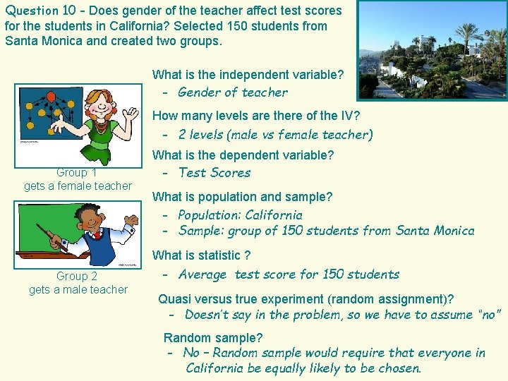 Question 10 - Does gender of the teacher affect test scores for the students