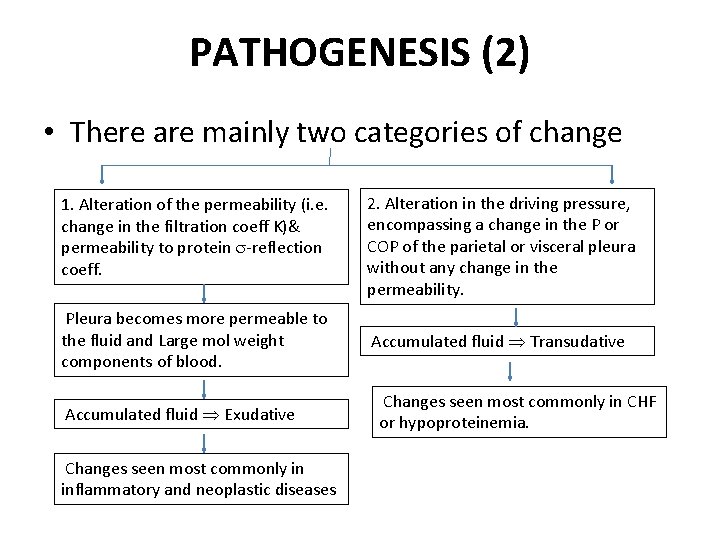 PATHOGENESIS (2) • There are mainly two categories of change 1. Alteration of the