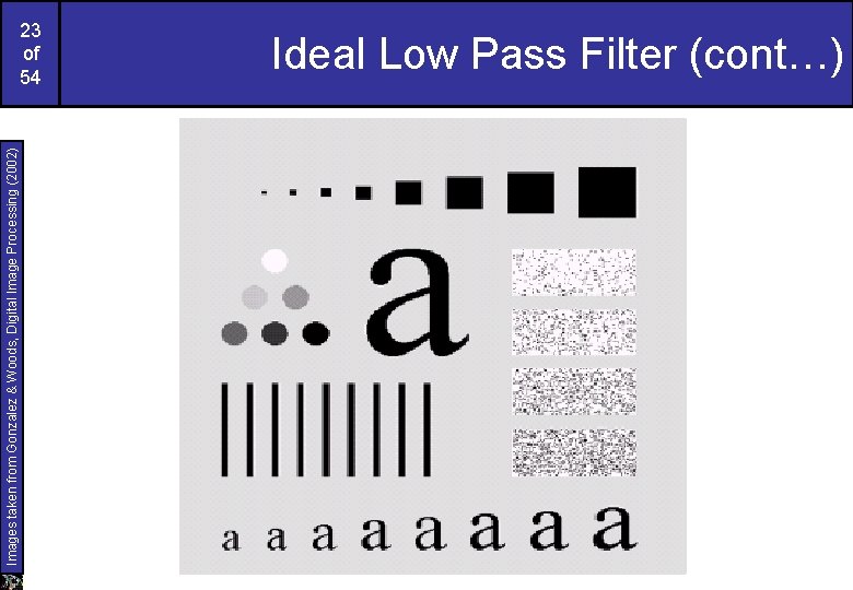 Images taken from Gonzalez & Woods, Digital Image Processing (2002) 23 of 54 Ideal