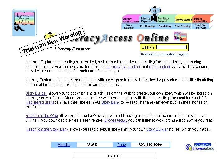 ing rd Wo ew N h wit Literacy Explorer l a i Tr Search: ing rd Wo ew N h wit Literacy Explorer l a i Tr Search: