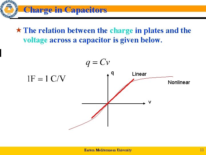 Charge in Capacitors « The relation between the charge in plates and the voltage