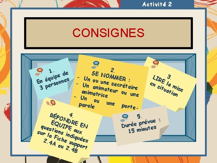 Activité 2 CONSIGNES 2 SE NO. M LIR 3. - Un ou une MER