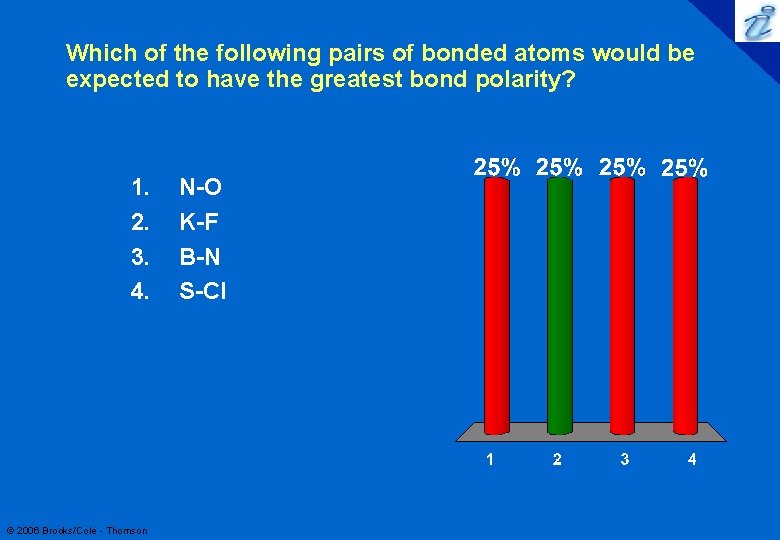 75 Which of the following pairs of bonded atoms would be expected to have