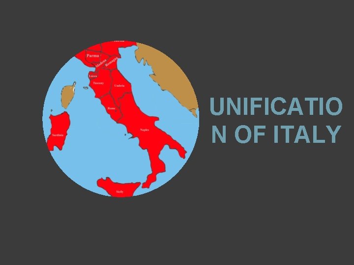 UNIFICATIO N OF ITALY 