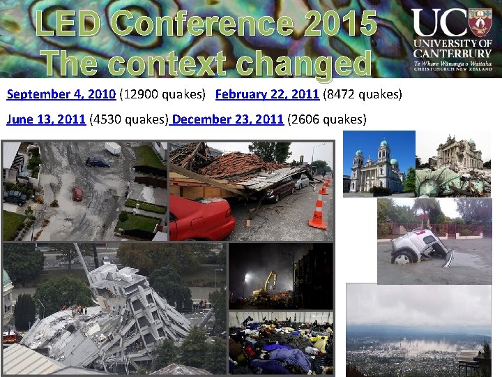 LED Conference 2015 The context changed School of Māori, Social and Cultural Studies in
