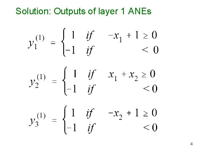 Solution: Outputs of layer 1 ANEs 4 
