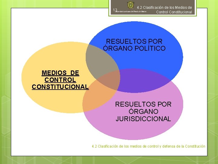 13 4. 2 Clasificación de los Medios de Control Constitucional RESUELTOS POR ÓRGANO POLÍTICO