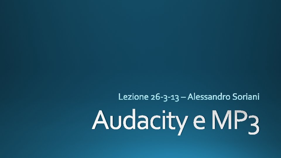 Audacity e MP 3 