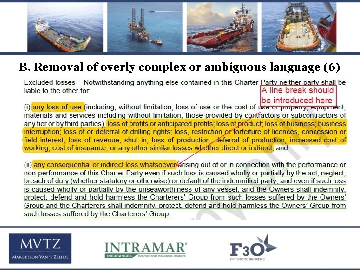 B. Removal of overly complex or ambiguous language (6) 