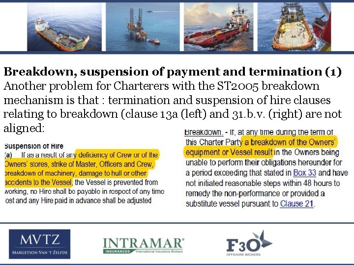 Breakdown, suspension of payment and termination (1) Another problem for Charterers with the ST