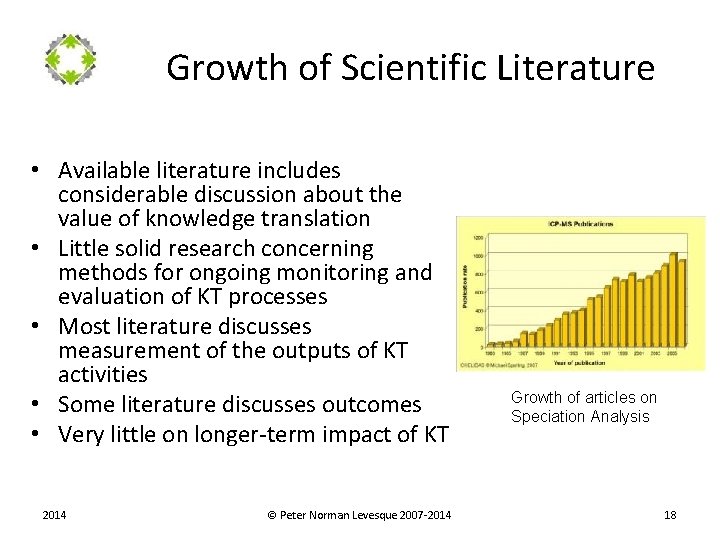 Growth of Scientific Literature • Available literature includes considerable discussion about the value of