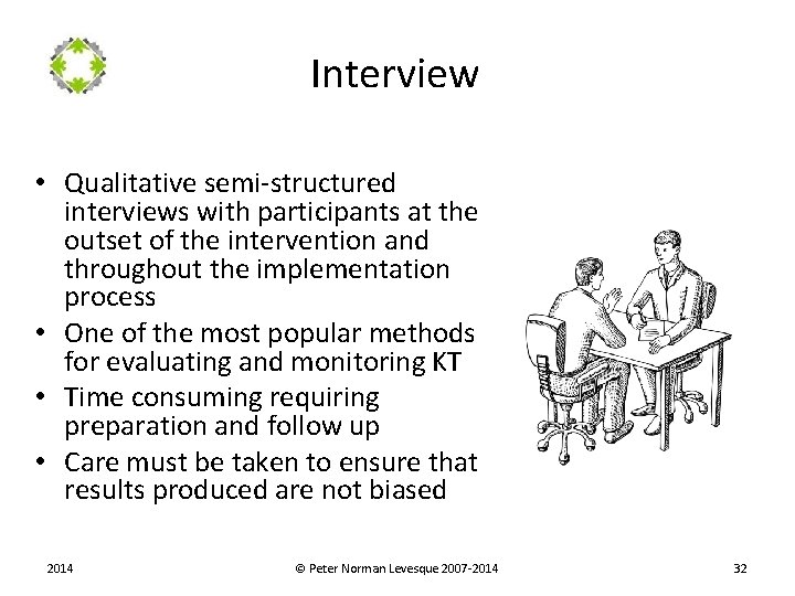 Interview • Qualitative semi-structured interviews with participants at the outset of the intervention and