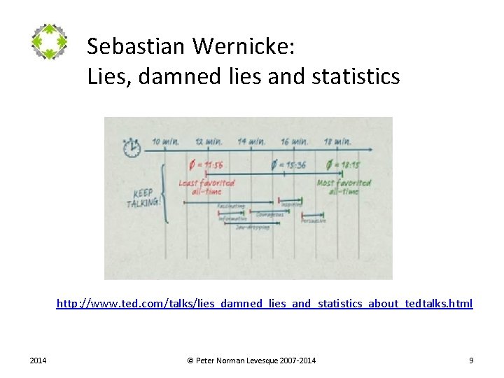 Sebastian Wernicke: Lies, damned lies and statistics http: //www. ted. com/talks/lies_damned_lies_and_statistics_about_tedtalks. html 2014 ©