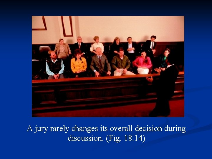 A jury rarely changes its overall decision during discussion. (Fig. 18. 14) 