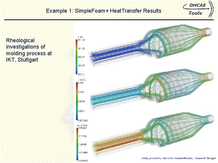 Example 1: Simple. Foam+ Heat. Transfer Results Rheological investigations of molding process at IKT,