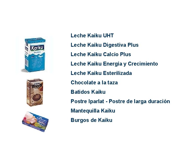 Leche Kaiku UHT Leche Kaiku Digestiva Plus Leche Kaiku Calcio Plus Leche Kaiku Energía