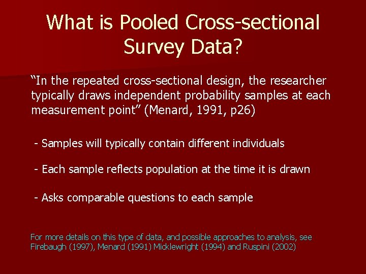 Using Matching Techniques with Pooled Crosssectional Data Paul