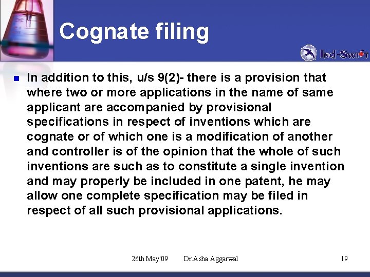 Cognate filing n In addition to this, u/s 9(2)- there is a provision that
