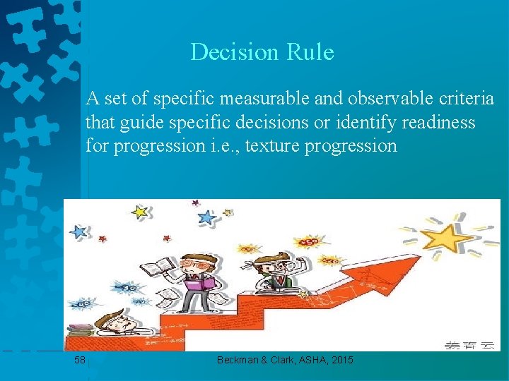 Decision Rule A set of specific measurable and observable criteria that guide specific decisions