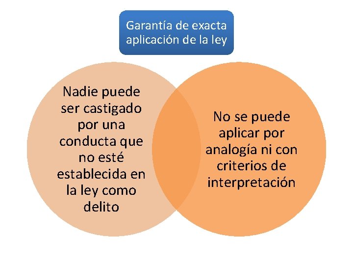 Garantía de exacta aplicación de la ley Nadie puede ser castigado por una conducta