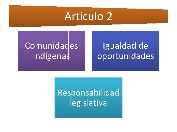 Artículo 2 Comunidades indígenas Igualdad de oportunidades Responsabilidad legislativa 