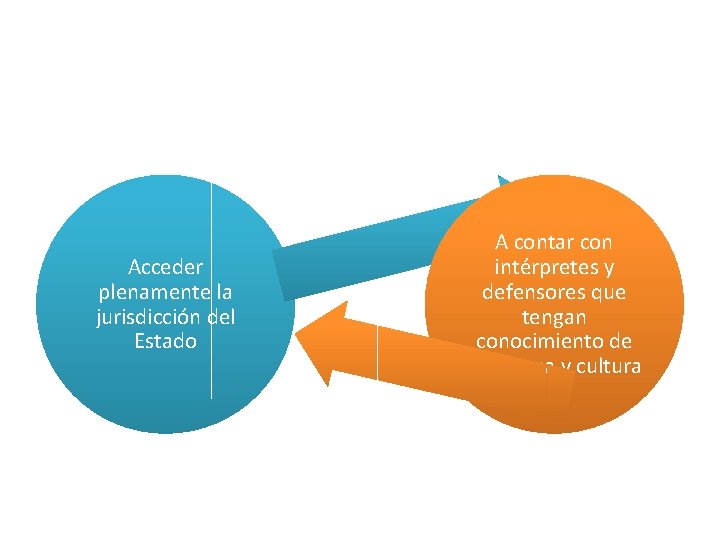 Acceder plenamente la jurisdicción del Estado A contar con intérpretes y defensores que tengan