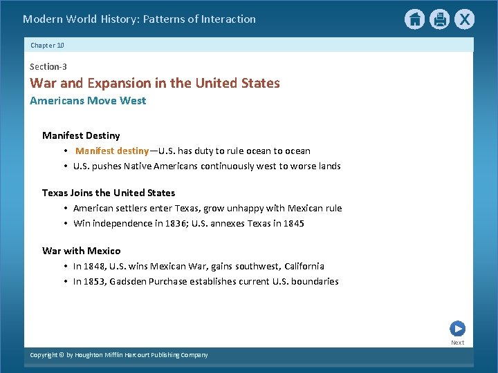 Modern World History: Patterns of Interaction Chapter 10 Section-3 War and Expansion in the