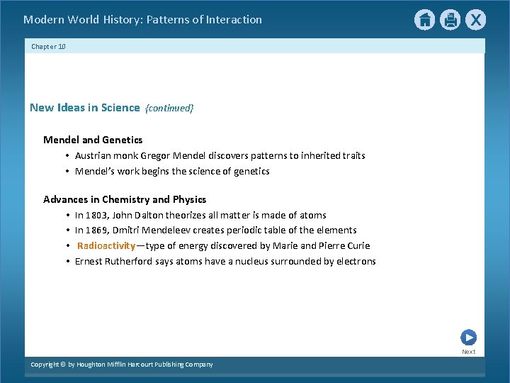 Modern World History: Patterns of Interaction Chapter 10 4 New Ideas in Science {continued}