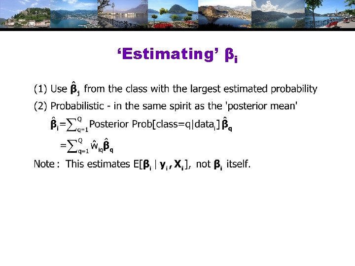 ‘Estimating’ βi 