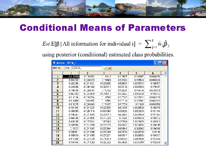 Conditional Means of Parameters 