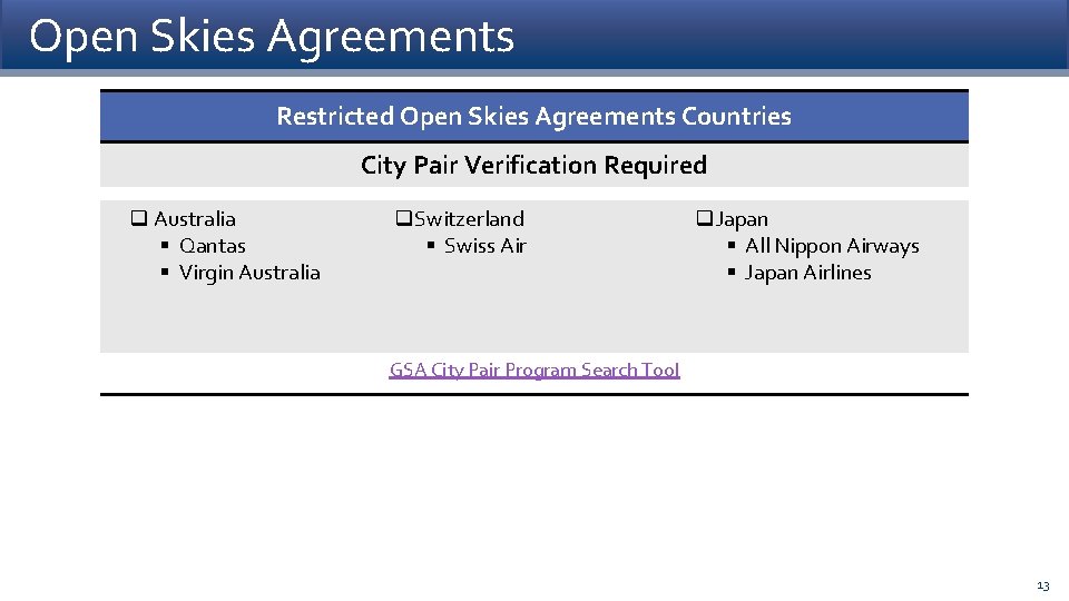 Open Skies Agreements Restricted Open Skies Agreements Countries City Pair Verification Required q Australia