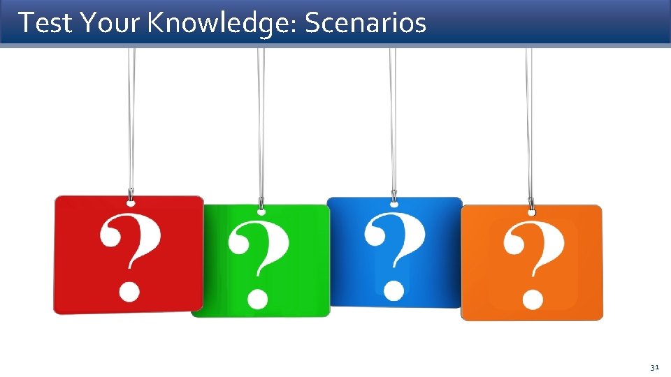 Test Your Knowledge: Scenarios 31 