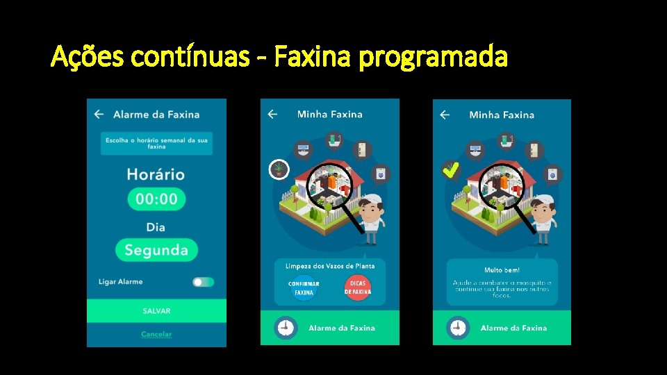 Ações contínuas - Faxina programada 