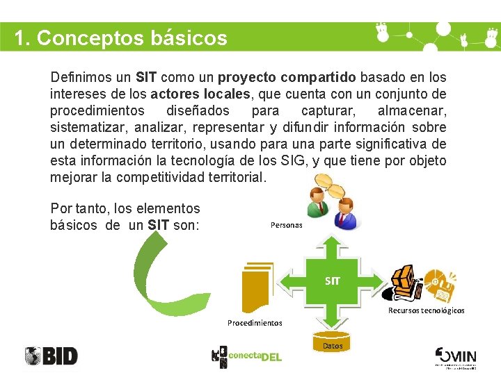 1. Conceptos básicos Definimos un SIT como un proyecto compartido basado en los intereses