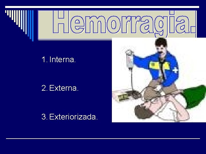 1. Interna. 2. Externa. 3. Exteriorizada. 