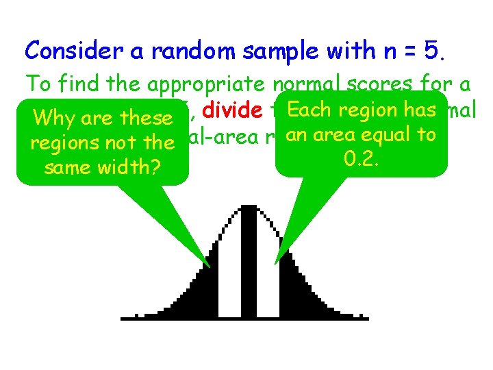 Consider a random sample with n = 5. To find the appropriate normal scores